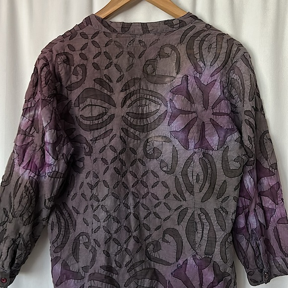 The Territory Ahead Boho Dark Purple Long Sleeve Blouse Shirt Top **Size M**💜💜 - Picture 4 of 5